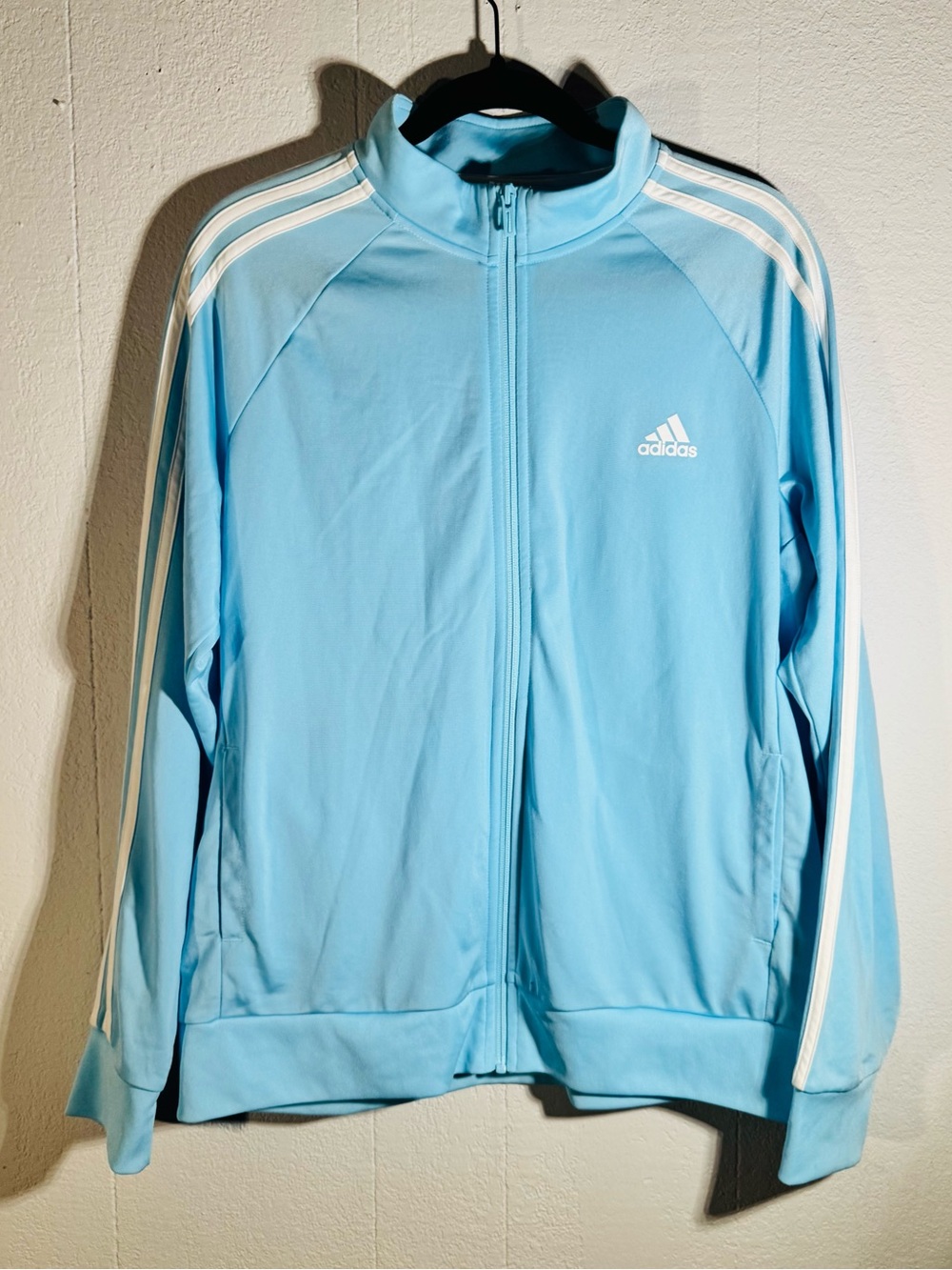 Adidas Track Jacket Light Blue Women's Size XL/TG Full Zip Athletic Jacket